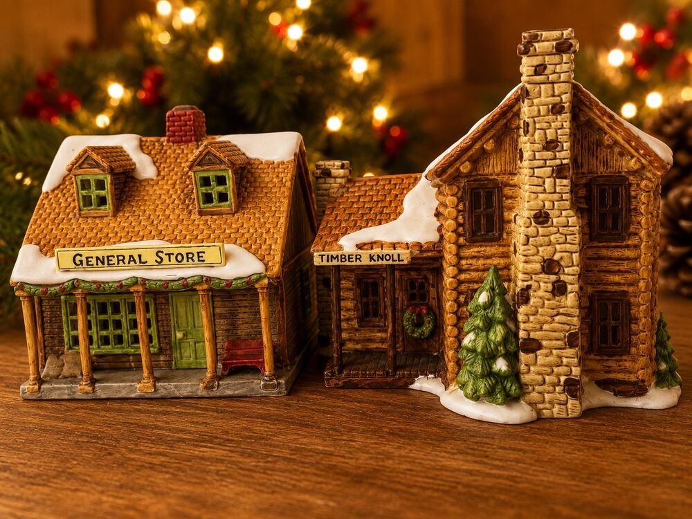 Department 56 Timber Knoll Log Cabin from the New England Village 1986 Christmas